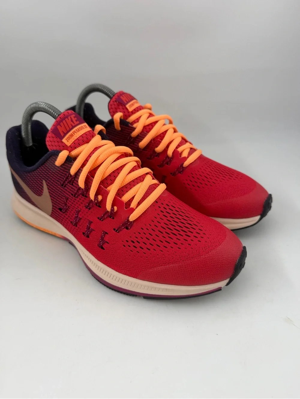 Nike Zoom Pegasus 33 -SZ 7Y- Red Orange Athletic Running Shoes